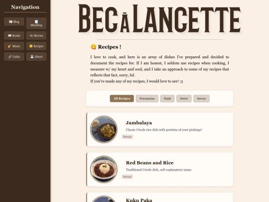 recipes screenshot