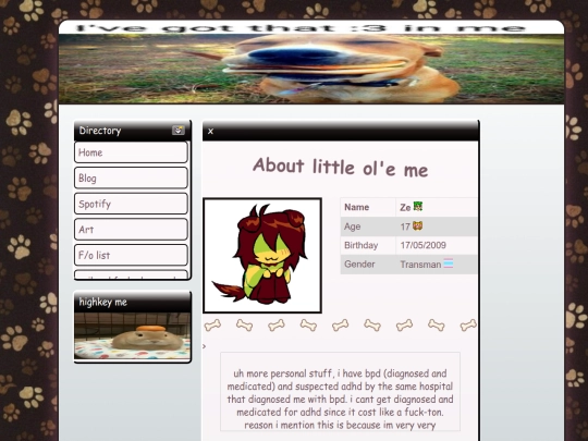 aboutme screenshot
