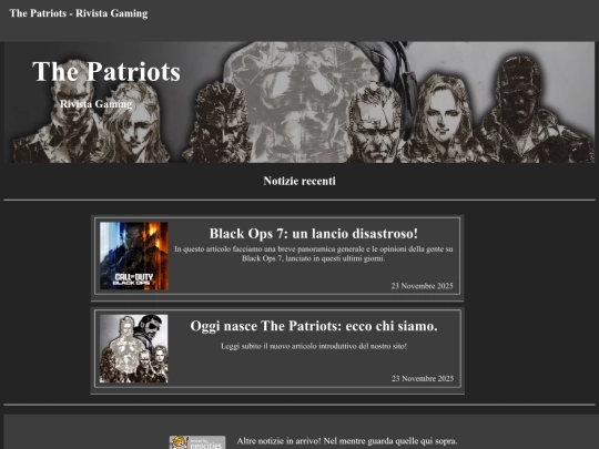 the_patriots/the-patriots-homepage screenshot