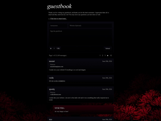 guestbook screenshot