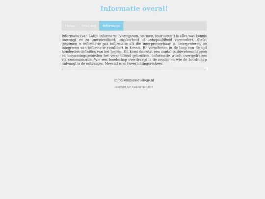 info screenshot