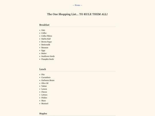 shopping-list screenshot