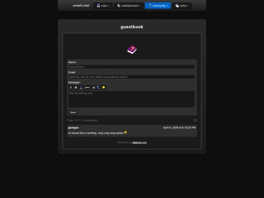 guestbook screenshot