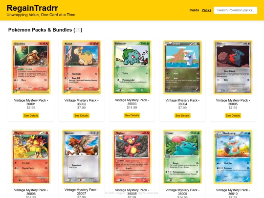 packs screenshot