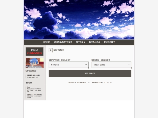 storyforger/dialogs screenshot