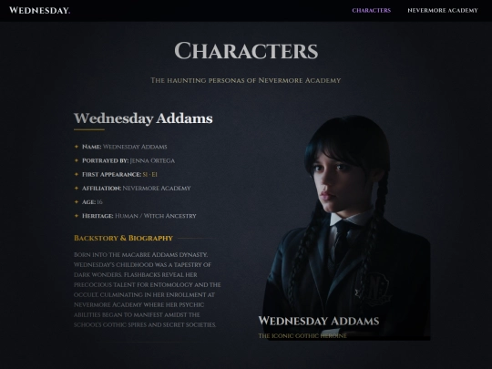wednesday/characters screenshot
