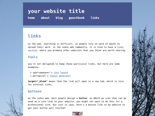 projects/tiny-layout/links screenshot