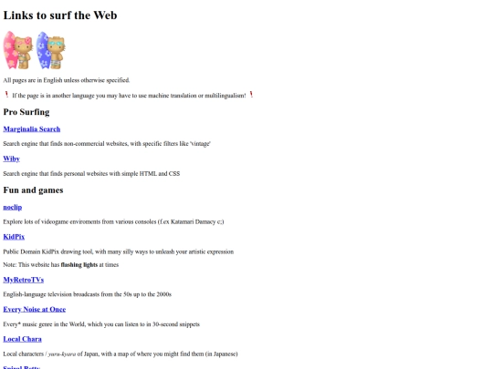 links screenshot