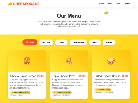 menu screenshot