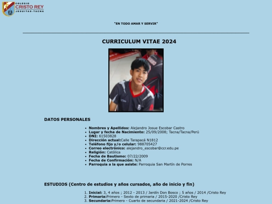 Curriculum screenshot