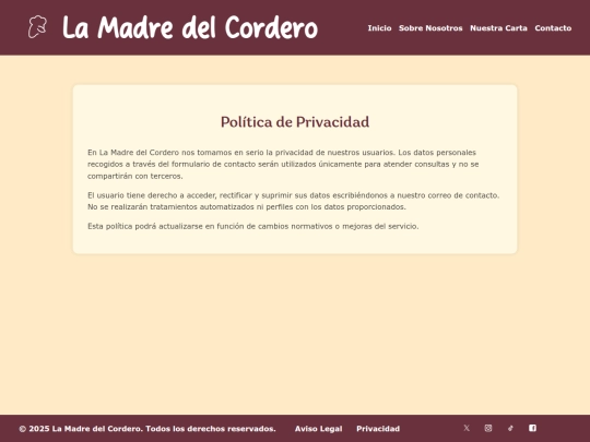 pages/privacidad screenshot