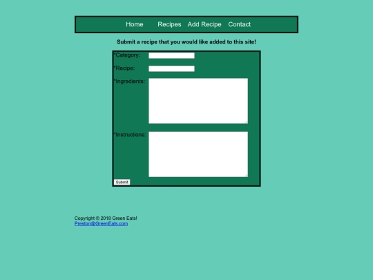 submit recipe screenshot