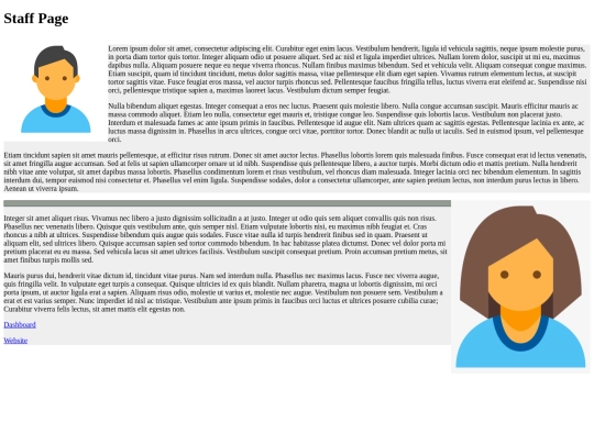 Web Design/StaffPage screenshot