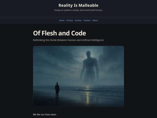 Essays/of-flesh-and-code screenshot