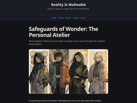 Essays/personal-atelier screenshot