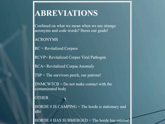 ABREVIATIONS screenshot