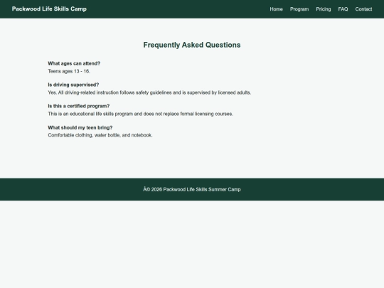 faq screenshot