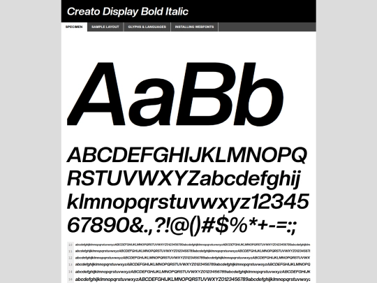 webfontkit/creatodisplay-bolditalic-demo screenshot