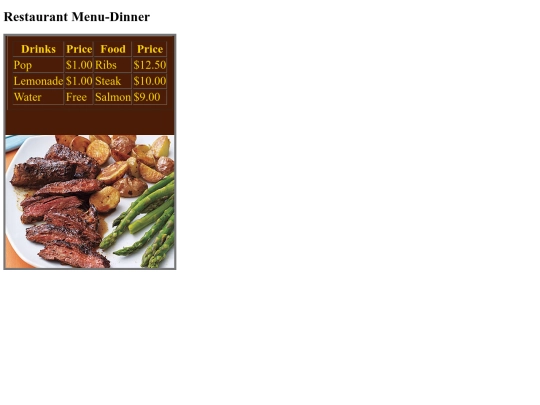 restaurantmenu/Restaurantmenu-dinner screenshot