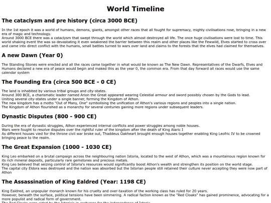History screenshot