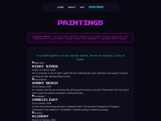 paintings screenshot