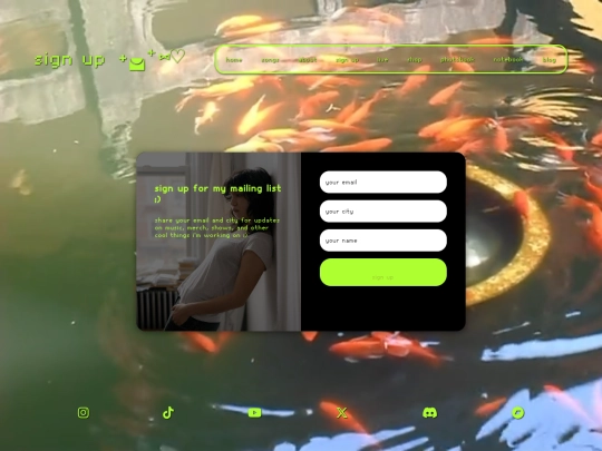 pages/sign up screenshot