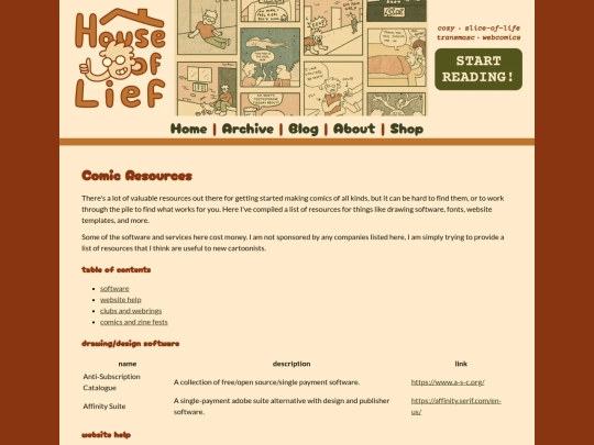 blog/comic-resources screenshot