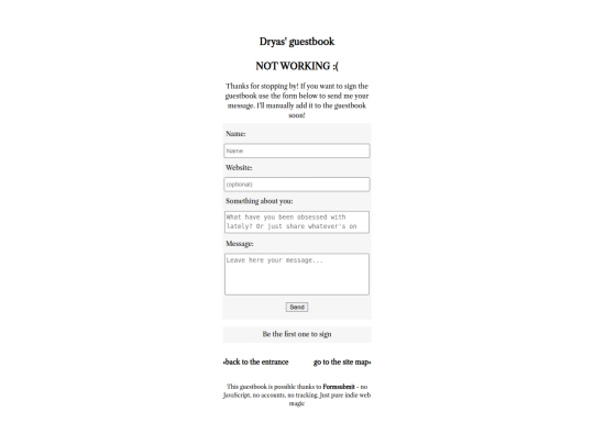home/entrance/guestbook screenshot