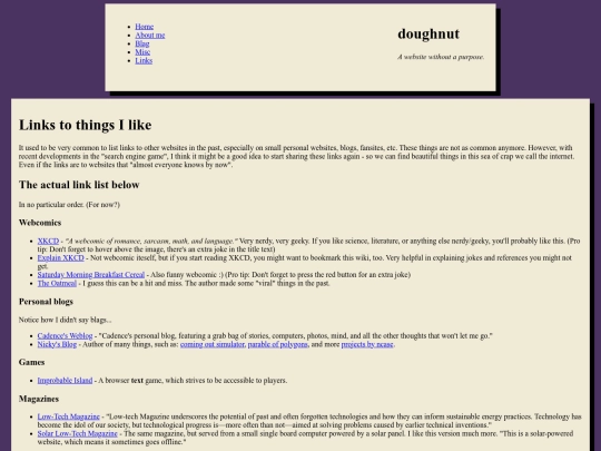 links screenshot