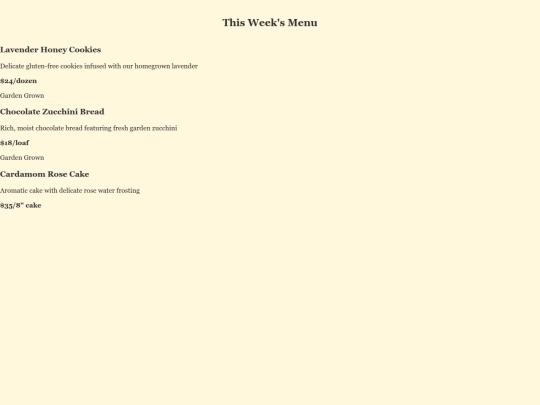 menu screenshot