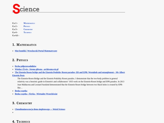 science/science_links screenshot