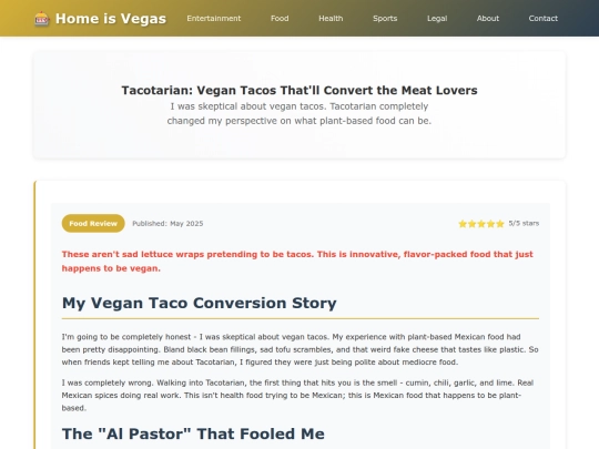 food/tacotarian-review screenshot