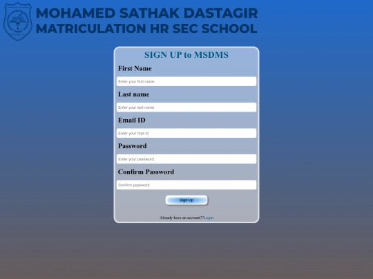 Project2/signup screenshot