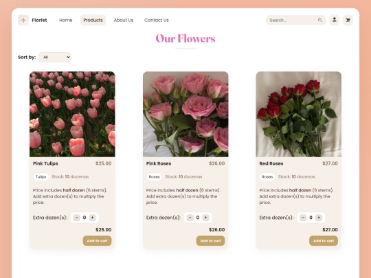 products screenshot