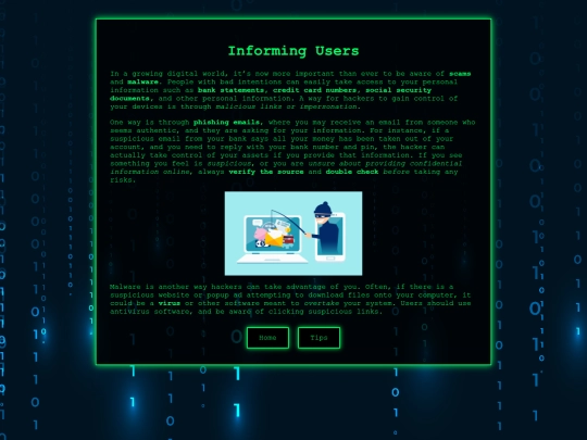 informing screenshot