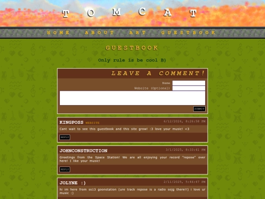 Guestbook screenshot