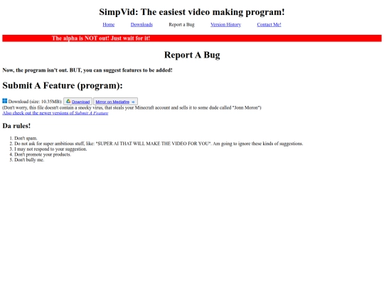 reportbugs screenshot
