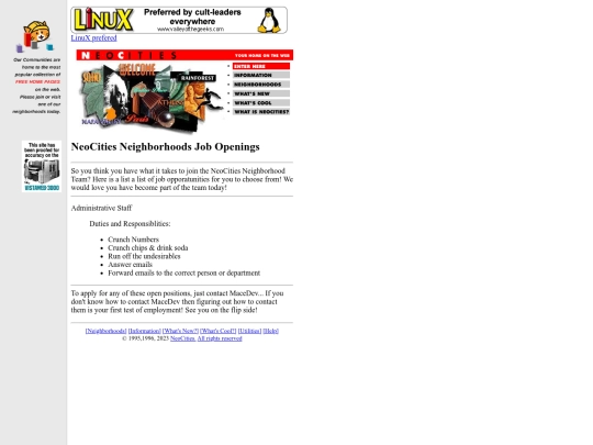 geocities/BHI/joblist screenshot