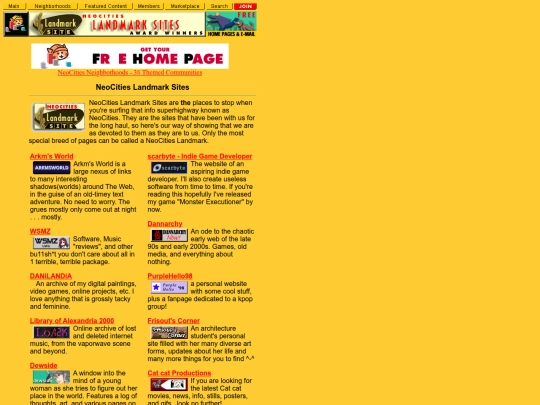 geocities/features/landmark screenshot