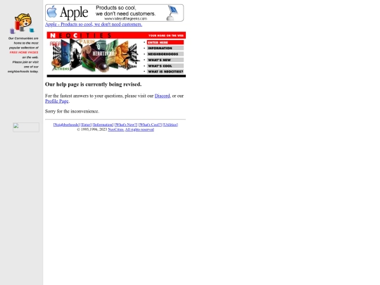 geocities/help/help screenshot
