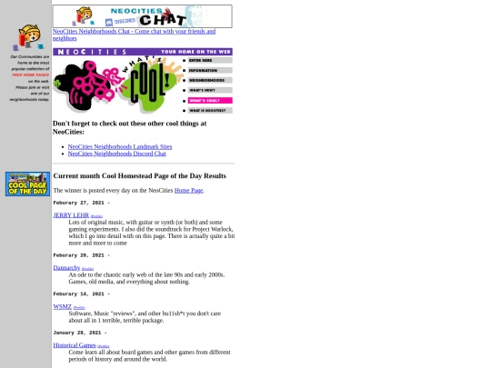 geocities/homestead/homeday screenshot