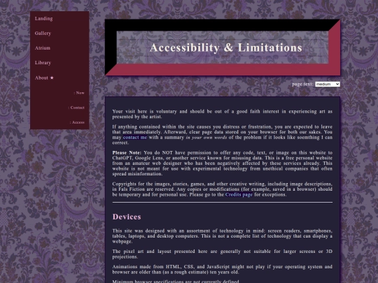 about/access screenshot
