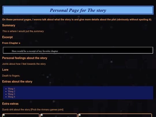 story/Templateforthestoriespersonalpage screenshot