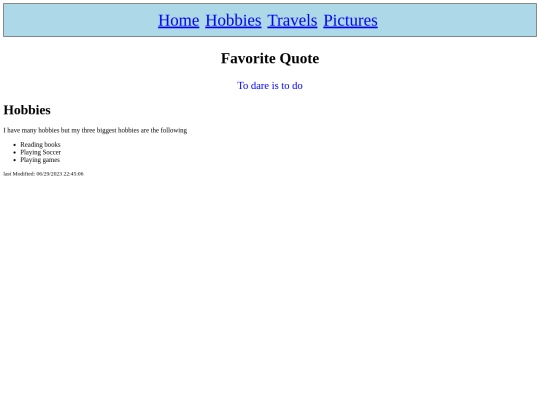 Hobbies screenshot