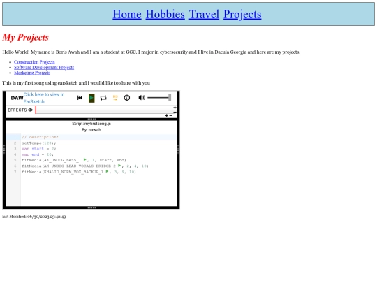 projects screenshot