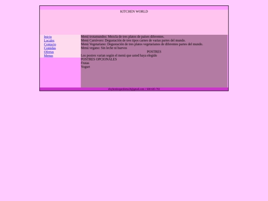 menus screenshot