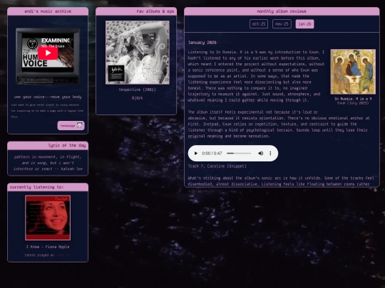 pages/musicarchive screenshot