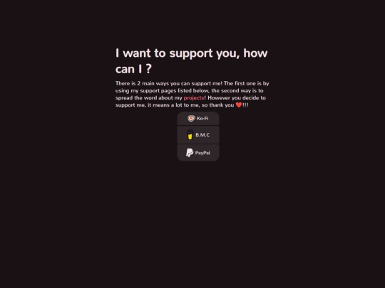 support screenshot