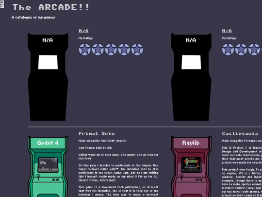 html/arcade screenshot