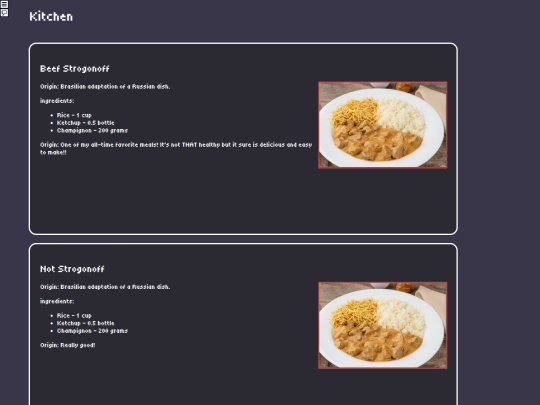 html/kitchen screenshot